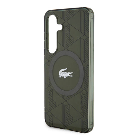 Galaxy S24 Kılıf Lacoste Orjinal Lisanslı M-safe Şarj Özellikli Çift Katmanlı Timsah Logolu Blend Monogram Kapak