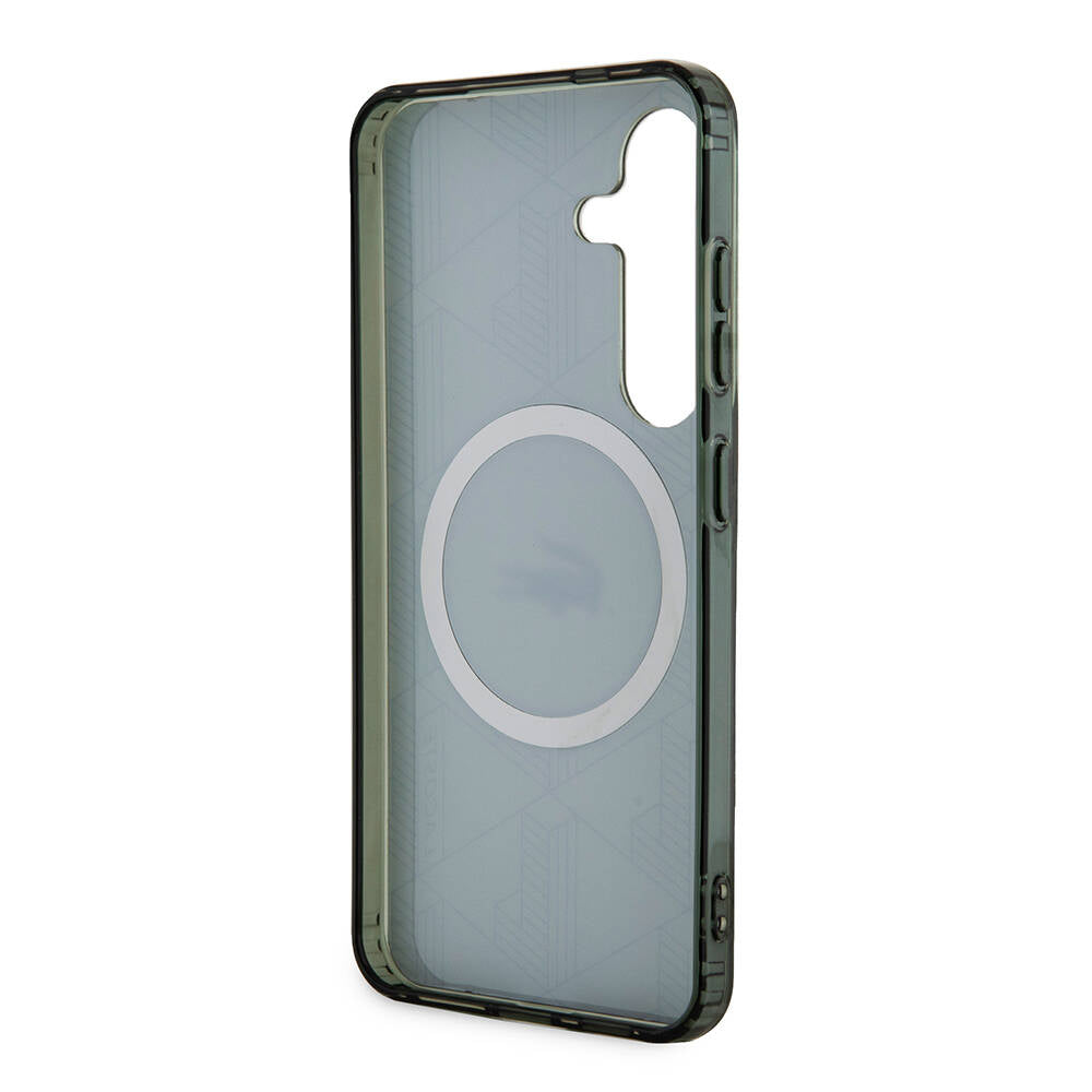 Galaxy S24 Kılıf Lacoste Orjinal Lisanslı M-safe Şarj Özellikli Çift Katmanlı Timsah Logolu Blend Monogram Kapak