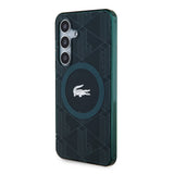 Galaxy S24 Kılıf Lacoste Orjinal Lisanslı M-safe Şarj Özellikli Çift Katmanlı Timsah Logolu Blend Monogram Kapak