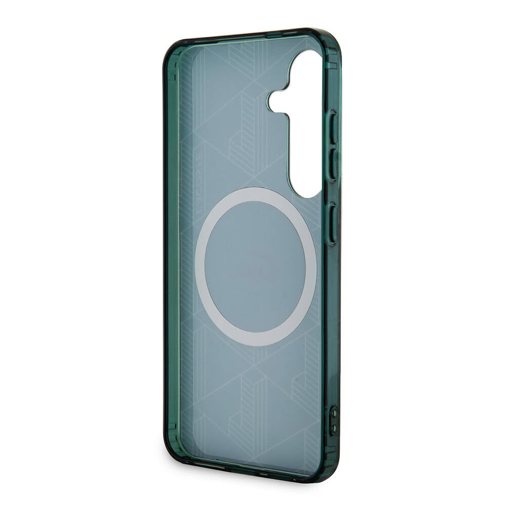 Galaxy S24 Kılıf Lacoste Orjinal Lisanslı M-safe Şarj Özellikli Çift Katmanlı Timsah Logolu Blend Monogram Kapak