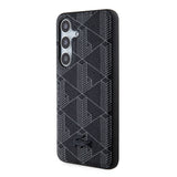 Galaxy S24 Kılıf Lacoste Orjinal Lisanslı M-safe Şarj Özellikli PU Deri Görünümlü Karışık Monogram Desenli Kapak