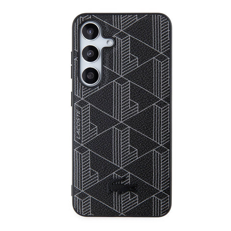Galaxy S24 Kılıf Lacoste Orjinal Lisanslı M-safe Şarj Özellikli PU Deri Görünümlü Karışık Monogram Desenli Kapak