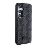 Galaxy S24 Kılıf Lacoste Orjinal Lisanslı M-safe Şarj Özellikli PU Deri Görünümlü Karışık Monogram Desenli Kapak
