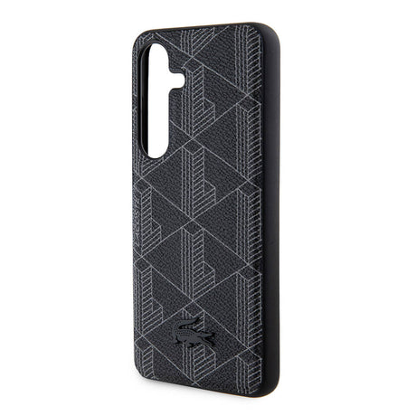 Galaxy S24 Kılıf Lacoste Orjinal Lisanslı M-safe Şarj Özellikli PU Deri Görünümlü Karışık Monogram Desenli Kapak