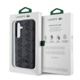 Galaxy S24 Kılıf Lacoste Orjinal Lisanslı M-safe Şarj Özellikli PU Deri Görünümlü Karışık Monogram Desenli Kapak
