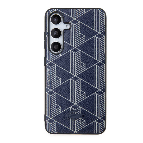 Galaxy S24 Kılıf Lacoste Orjinal Lisanslı M-safe Şarj Özellikli PU Deri Görünümlü Karışık Monogram Desenli Kapak
