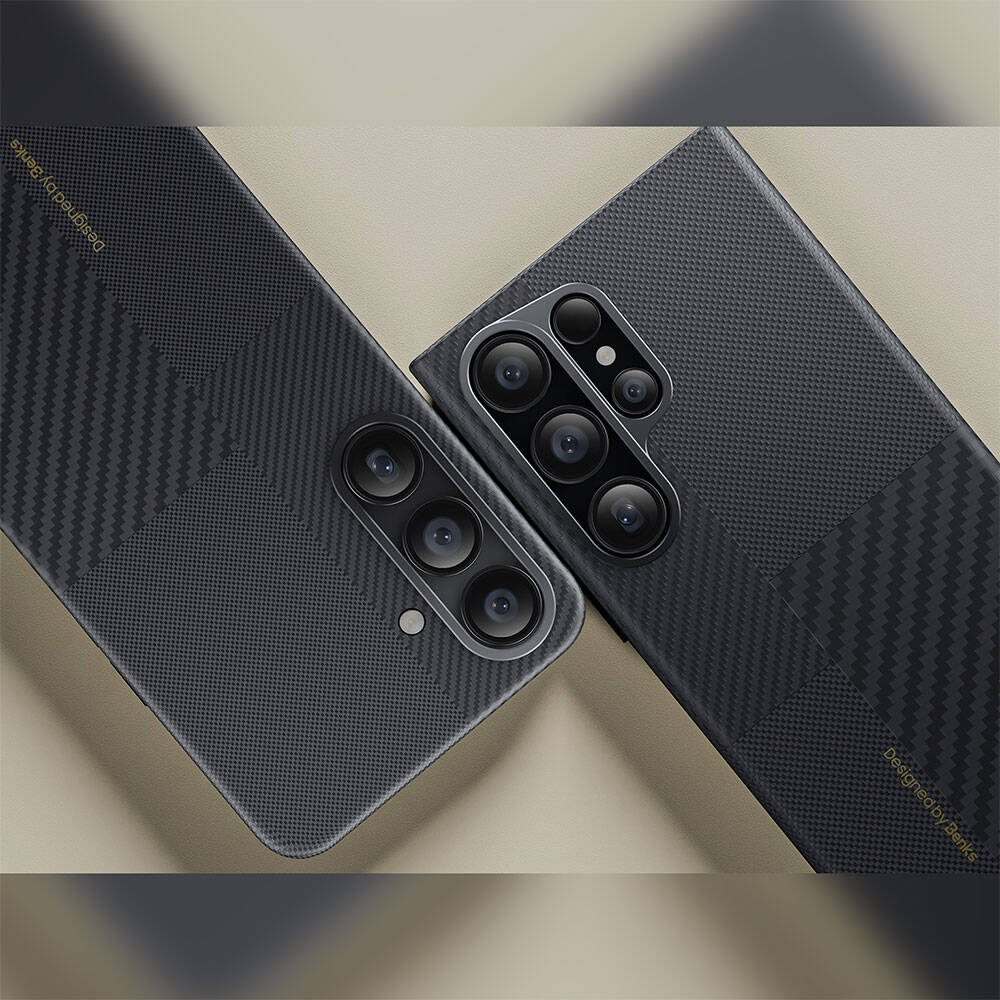 Galaxy S24 Kılıf M-safe Şarj Özellikli Karbon Fiber Benks Montage ArmorAir Kevlar Kapak
