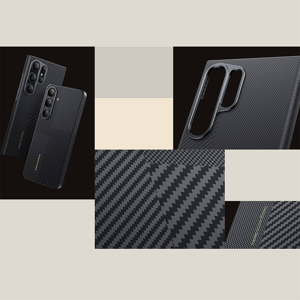 Galaxy S24 Kılıf M-safe Şarj Özellikli Karbon Fiber Benks Montage ArmorAir Kevlar Kapak