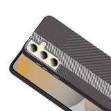 Galaxy S24 Kılıf M-safe Şarj Özellikli Karbon Fiber Görünümlü Zore Gros Kapak