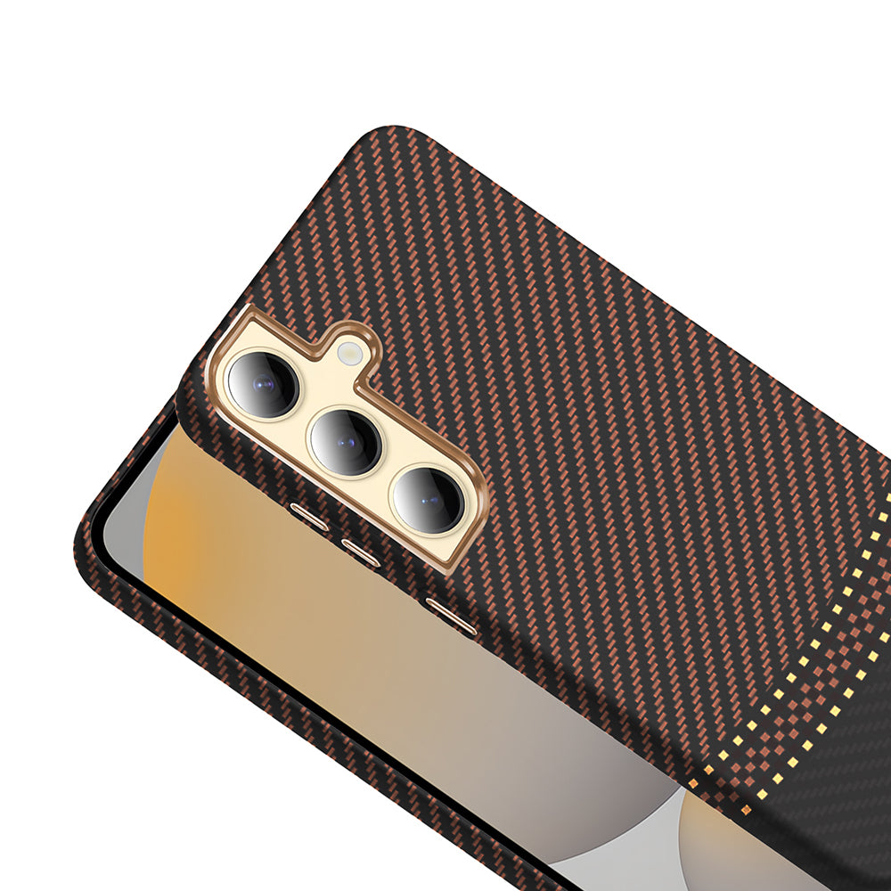 Galaxy S24 Kılıf M-safe Şarj Özellikli Karbon Fiber Görünümlü Zore Gros Kapak