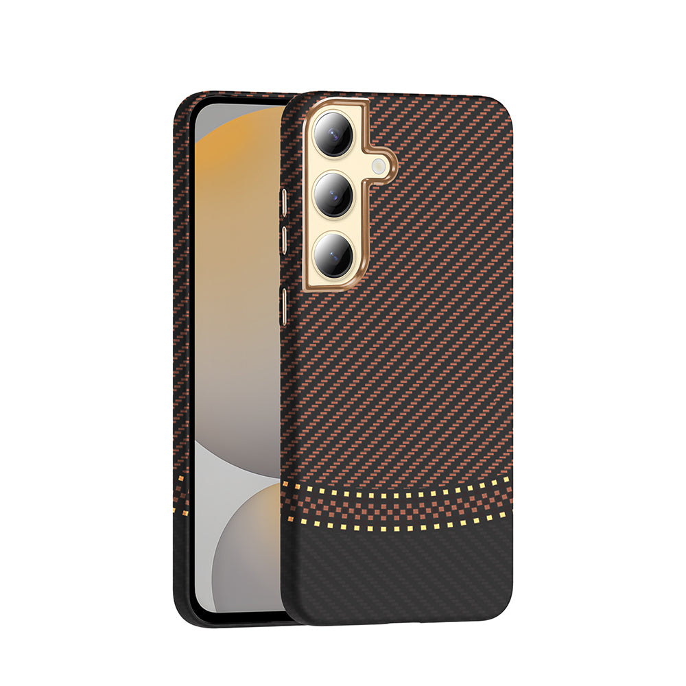 Galaxy S24 Kılıf M-safe Şarj Özellikli Karbon Fiber Görünümlü Zore Gros Kapak