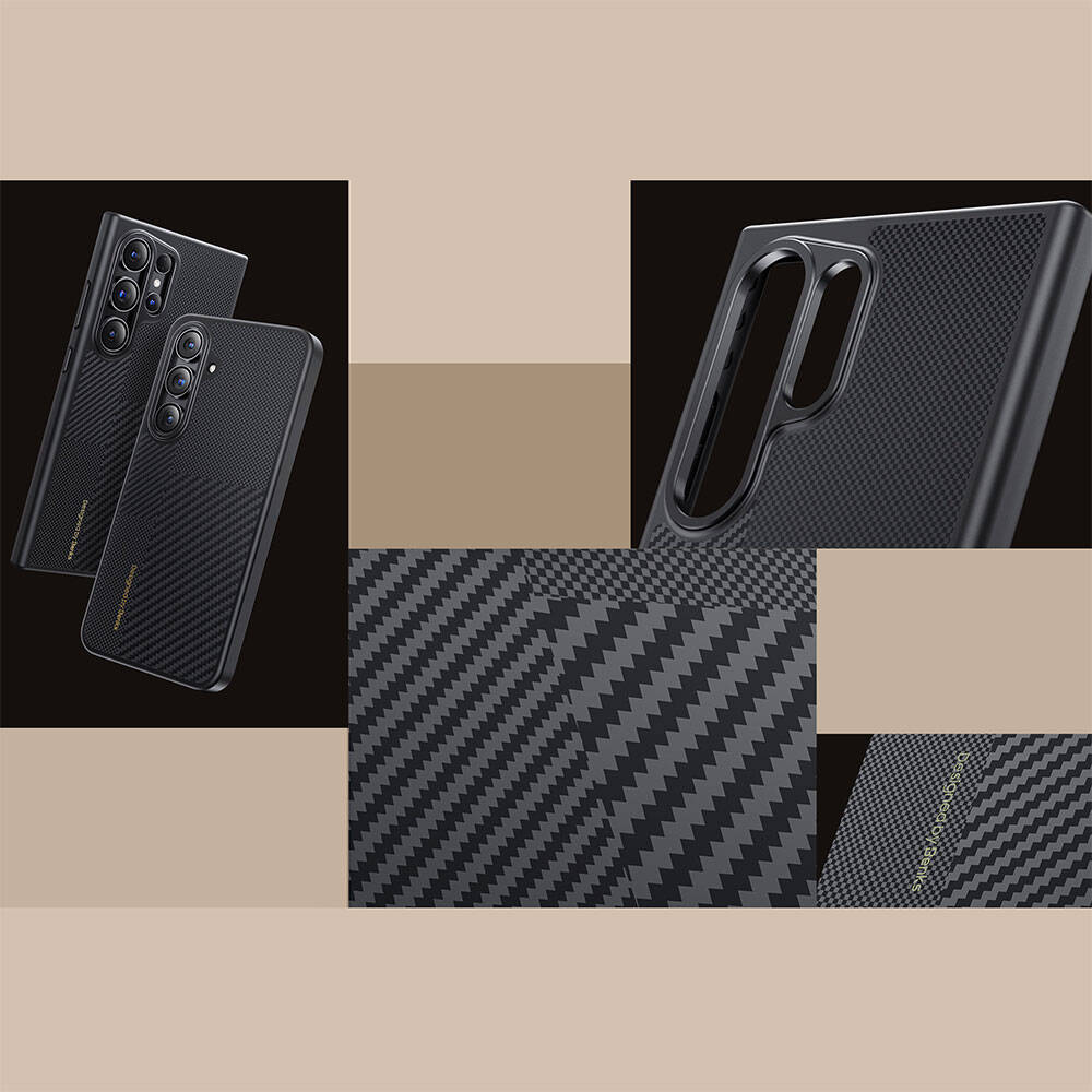 Galaxy S24 Kılıf M-safe Şarj Özellikli Karbon Fiber Benks Montage Hybrid ArmorPro Kevlar Kapak
