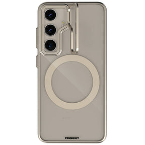 Galaxy S24 Kılıf M-safe Şarj Özellikli Sararma Önleyici Youngkit Crystal Grid Kapak
