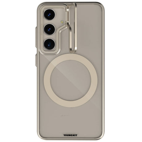 Galaxy S24 Kılıf M-safe Şarj Özellikli Sararma Önleyici Youngkit Crystal Grid Kapak