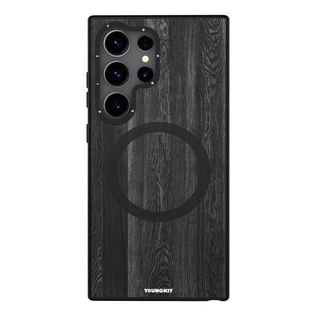 Galaxy S24 Ultra Kılıf M-safe Şarj Özellikli Sararmaya Dayanıklı Youngkit Wood Forest Serisi Kapak