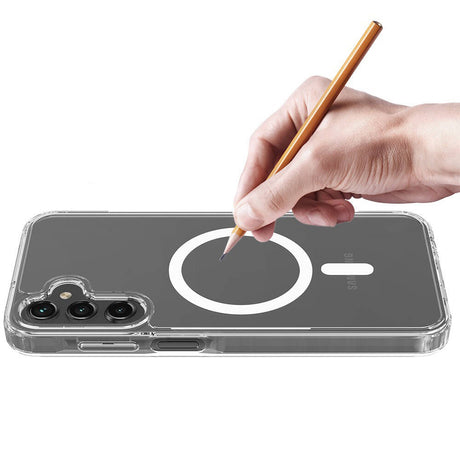 Galaxy S24 Kılıf M-safe Şarj Özellikli Şeffaf Sert PC Zore Embos Kapak