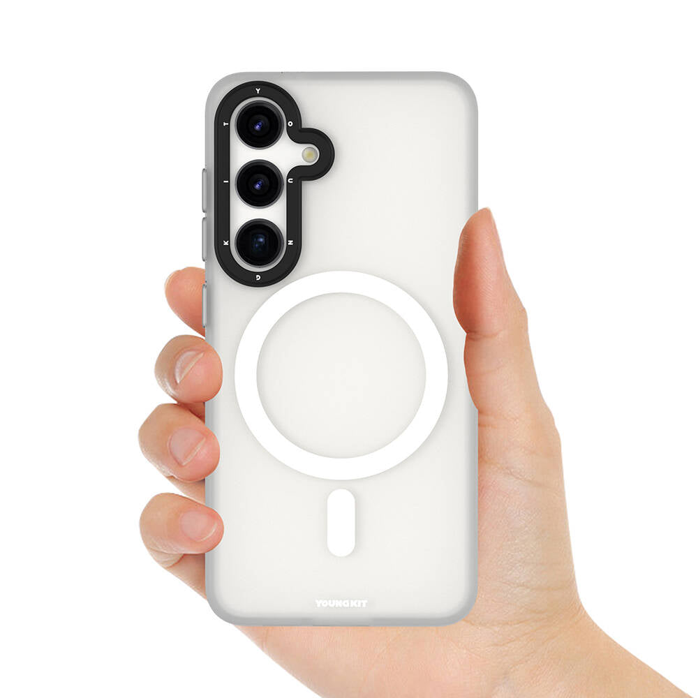 Galaxy S24 Kılıf M-safe Şarj Özellikli Youngkit Hidden Sand Serisi Kapak