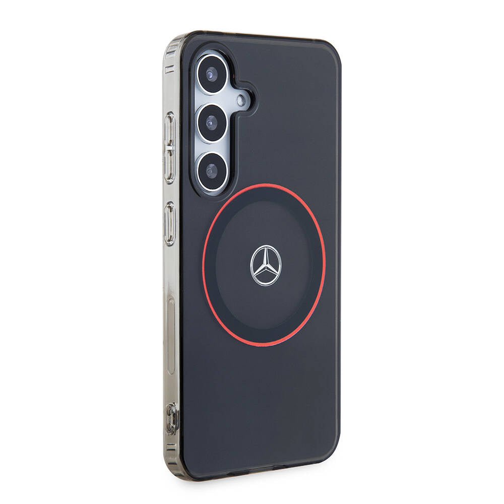 Galaxy S24 Kılıf Mercedes Benz Orjinal Lisanslı M-safe Şarj Özellikli IML Yıldız Logolu Red Ring Kapak