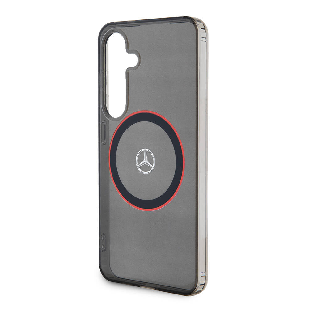 Galaxy S24 Kılıf Mercedes Benz Orjinal Lisanslı M-safe Şarj Özellikli IML Yıldız Logolu Red Ring Kapak