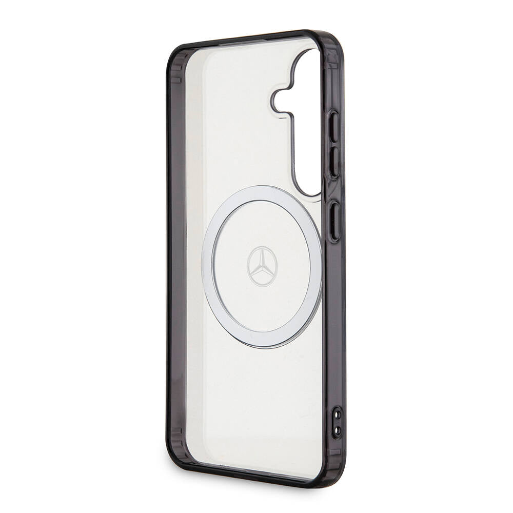 Galaxy S24 Kılıf Mercedes Benz Orjinal Lisanslı M-safe Şarj Özellikli PC TPU Transparan Black Ring Kapak