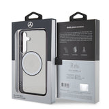 Galaxy S24 Kılıf Mercedes Benz Orjinal Lisanslı M-safe Şarj Özellikli PC TPU Transparan Black Ring Kapak