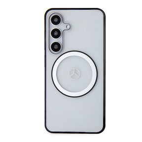 Galaxy S24 Kılıf Mercedes Benz Orjinal Lisanslı M-safe Şarj Özellikli PC TPU Transparan Black Ring Kapak