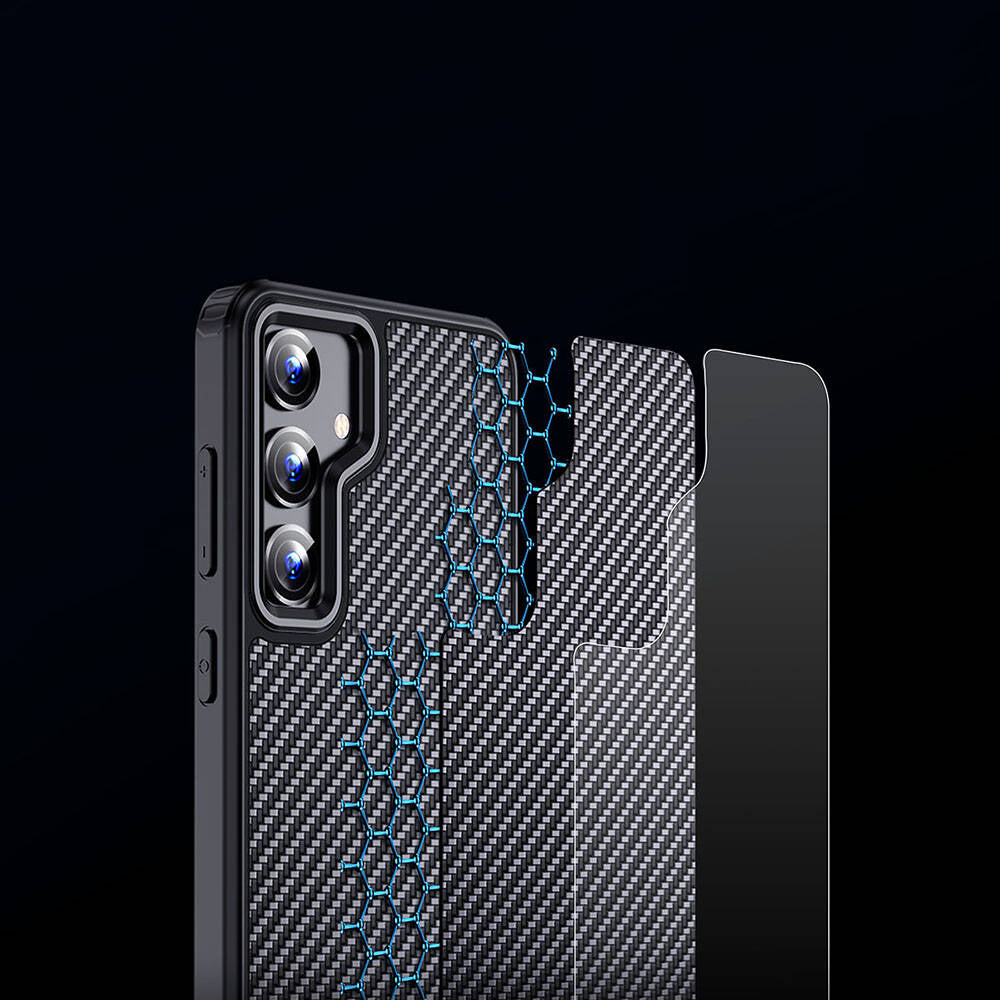 Galaxy S24 Plus Kılıf Aramid Karbon Fiber M-safe Özellikli Wlons Radison Kapak