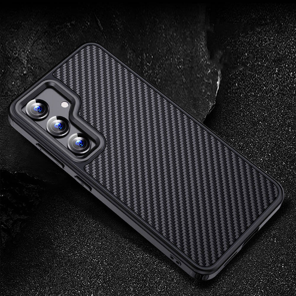 Galaxy S24 Plus Kılıf Aramid Karbon Fiber M-safe Özellikli Wlons Radison Kapak