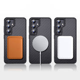 Galaxy S24 Plus Kılıf Aramid Karbon Fiber M-safe Özellikli Wlons Radison Kapak