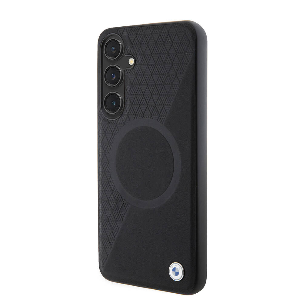 Galaxy S24 Plus Kılıf BMW Orjinal Lisanslı M-safe Şarj Özellikli Yarım Dokulu Circle Leather Kapak