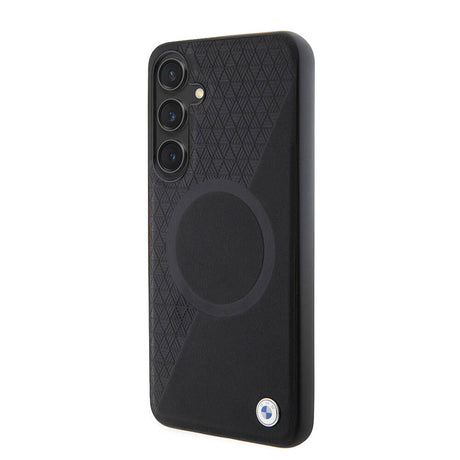 Galaxy S24 Plus Kılıf BMW Orjinal Lisanslı M-safe Şarj Özellikli Yarım Dokulu Circle Leather Kapak