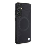 Galaxy S24 Plus Kılıf BMW Orjinal Lisanslı M-safe Şarj Özellikli Yarım Dokulu Circle Leather Kapak