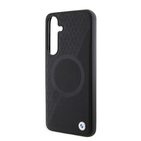 Galaxy S24 Plus Kılıf BMW Orjinal Lisanslı M-safe Şarj Özellikli Yarım Dokulu Circle Leather Kapak