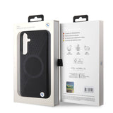 Galaxy S24 Plus Kılıf BMW Orjinal Lisanslı M-safe Şarj Özellikli Yarım Dokulu Circle Leather Kapak
