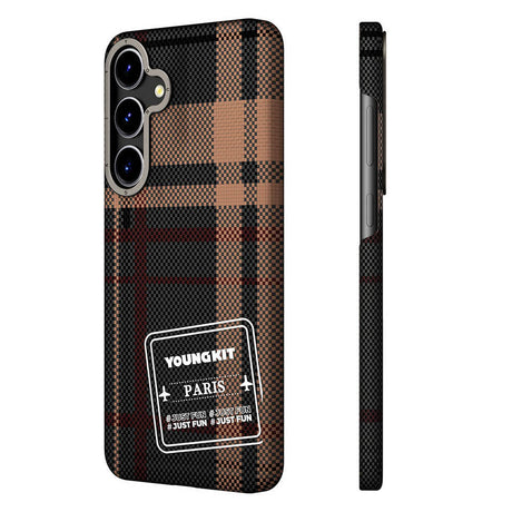 Galaxy S24 Plus Kılıf Ekose Desenli Youngkit Gezhi Serisi Kapak