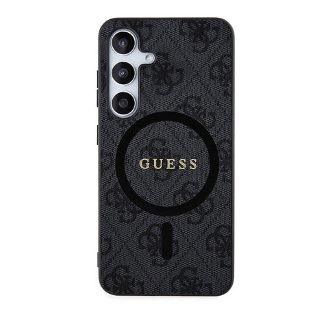 Galaxy S24 Plus Kılıf Guess Orjinal Lisanslı M-safe Şarj Özellikli PU Halkalı 4G Desenli Yazı Logolu Kapak
