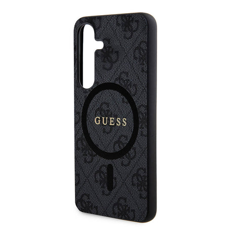 Galaxy S24 Plus Kılıf Guess Orjinal Lisanslı M-safe Şarj Özellikli PU Halkalı 4G Desenli Yazı Logolu Kapak