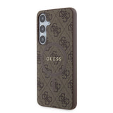 Galaxy S24 Plus Kılıf Guess Orjinal Lisanslı M-safe Şarj Özellikli PU Halkalı 4G Desenli Yazı Logolu Kapak
