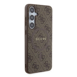 Galaxy S24 Plus Kılıf Guess Orjinal Lisanslı M-safe Şarj Özellikli PU Halkalı 4G Desenli Yazı Logolu Kapak