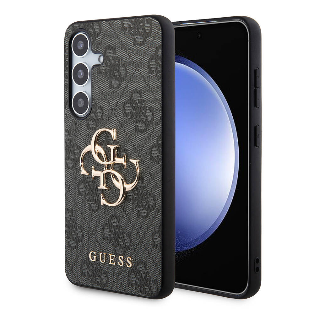 Galaxy S24 Plus Kılıf Guess Orjinal Lisanslı PU Deri Yazı ve 4G Metal Logolu Desenli Kapak