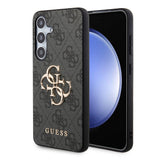 Galaxy S24 Plus Kılıf Guess Orjinal Lisanslı PU Deri Yazı ve 4G Metal Logolu Desenli Kapak