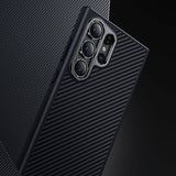 Galaxy S24 Plus Kılıf Karbon Fiber M-safe Şarj Özellikli Benks Hybrid ArmorPro 600D Kevlar Kapak