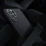 Galaxy S24 Plus Kılıf Karbon Fiber M-safe Şarj Özellikli Benks Hybrid ArmorPro 600D Kevlar Kapak