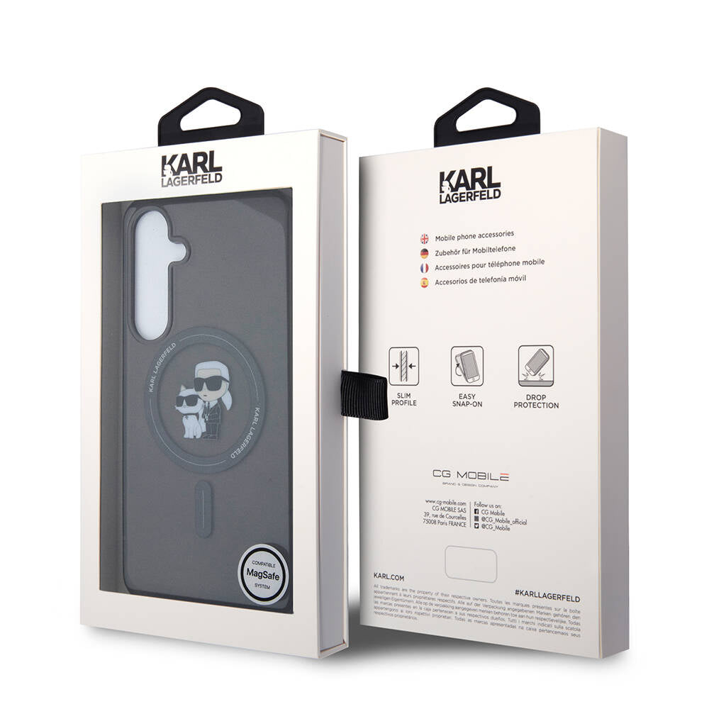 Galaxy S24 Plus Kılıf Karl Lagerfeld Orjinal Lisanslı M-safe Şarj Özellikli Karl & Choupette IML Baskılı Kapak