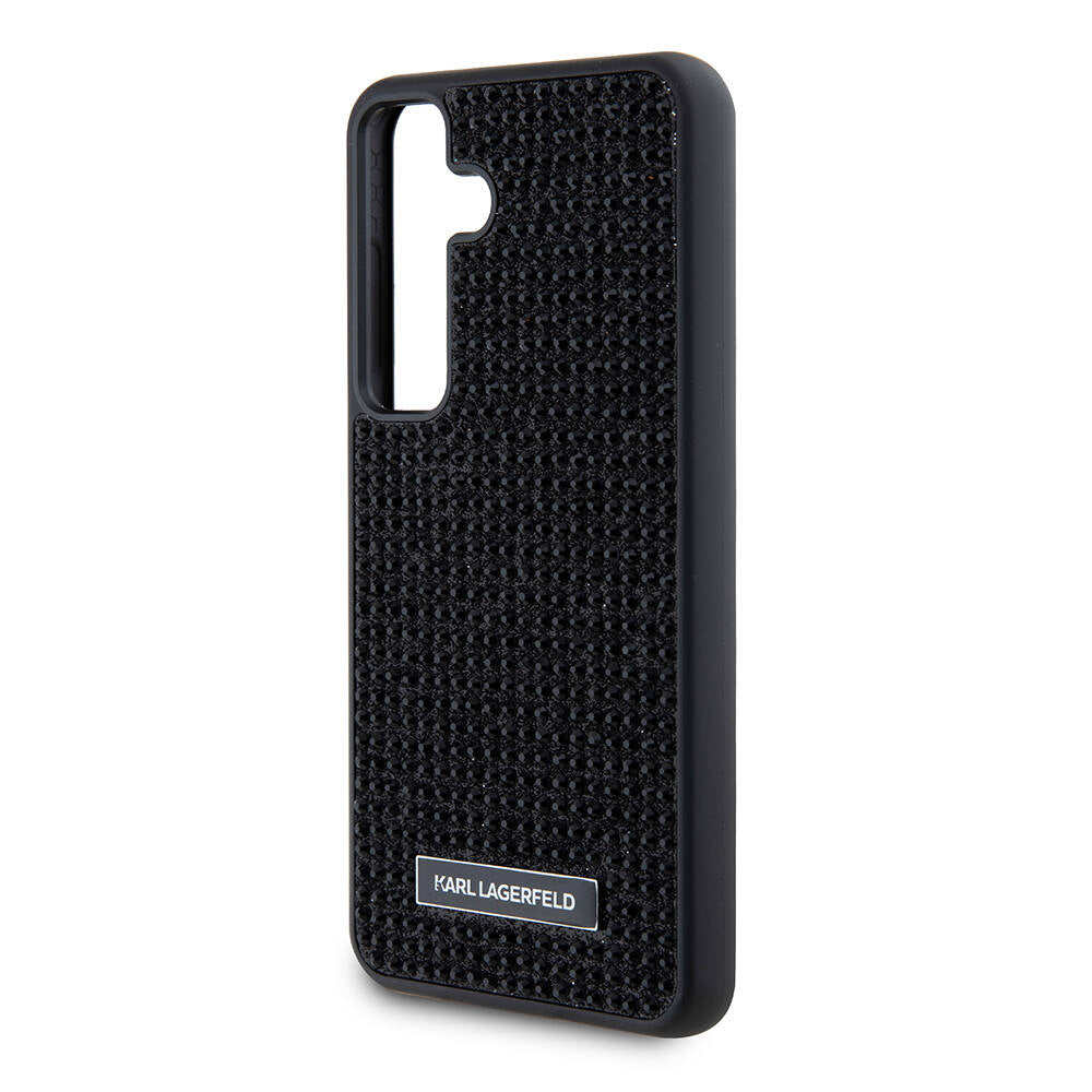 Galaxy S24 Plus Kılıf Karl Lagerfeld Taşlı Metal Logo Orjinal Lisanslı Kapak