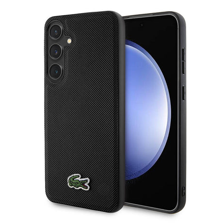 Galaxy S24 Plus Kılıf Lacoste Orjinal Lisanslı PU Pike Desenli Arka Yüzey İkonik Timsah Dokuma Logolu Kapak