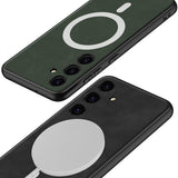 Galaxy S24 Plus Kılıf M-safe Şarj Özellikli Deri Tasarımlı Zore Kıpta Nubuk Kapak