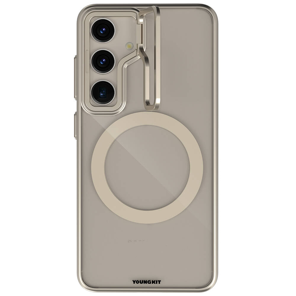 Galaxy S24 Plus Kılıf M-safe Şarj Özellikli Sararma Önleyici Youngkit Crystal Grid Kapak
