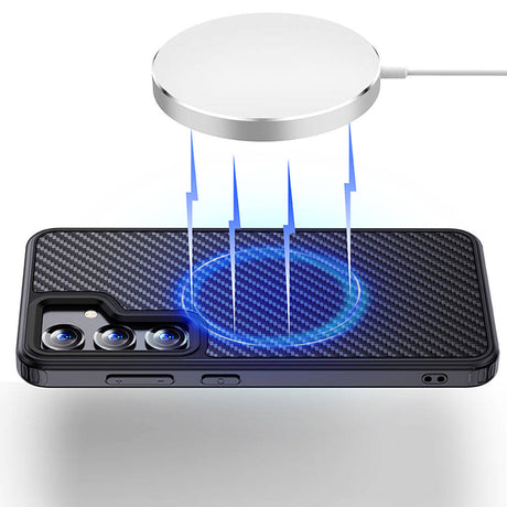 Galaxy S24 Ultra Kılıf Aramid Karbon Fiber M-safe Özellikli Wlons Radison Kapak