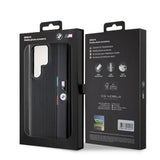 Galaxy S24 Ultra Kılıf BMW Orjinal Lisanslı M Logolu Üç Renk Çizgili Delikli Detail Line Kapak